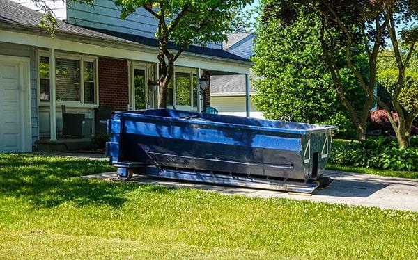 residential dumpsters can be placed on a driveway or yard, but precautions need to be taken to avoid damage to the property